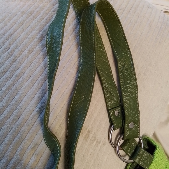 Crochet / Knitted Lime Green Shoulder bag - Picture 3 of 6